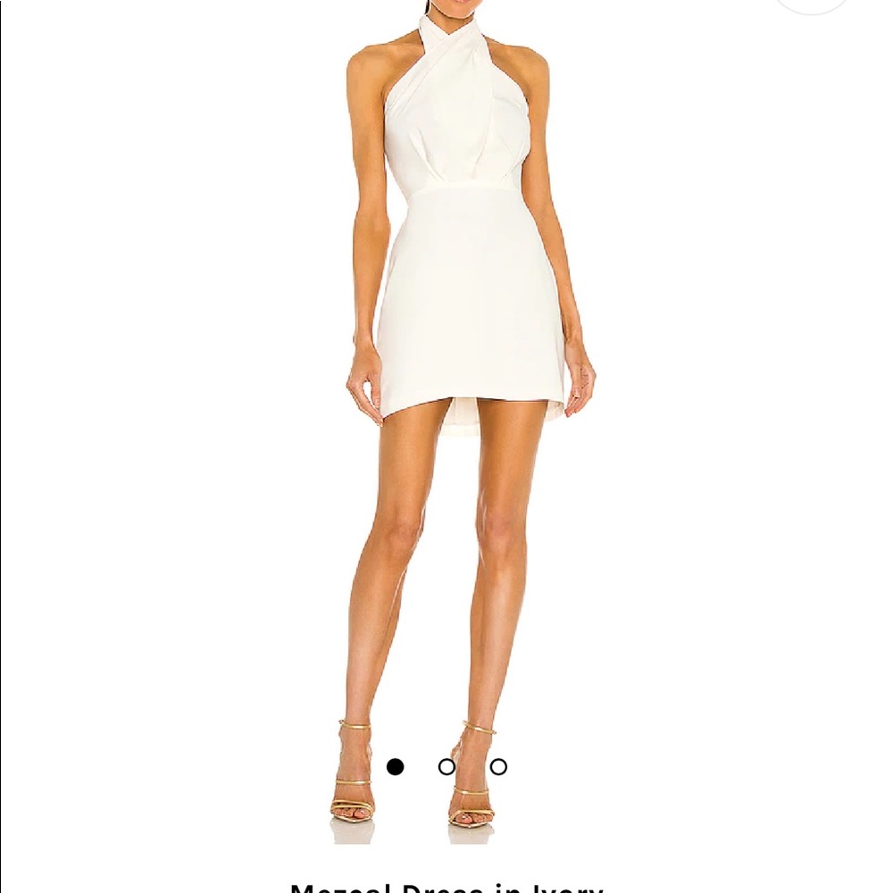 White mini cross neck rehearsal dress